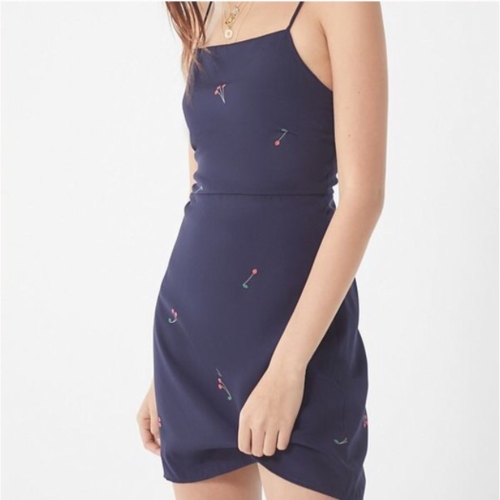 Urban Outfitters Square Neck Cherry Mini Dress XS